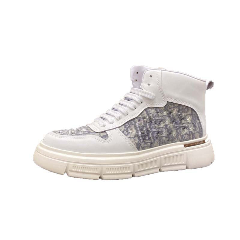 Damen High-Top Sneakers mit modischem Oberflächenmuster und strapazierfähiger Sohle R&B
