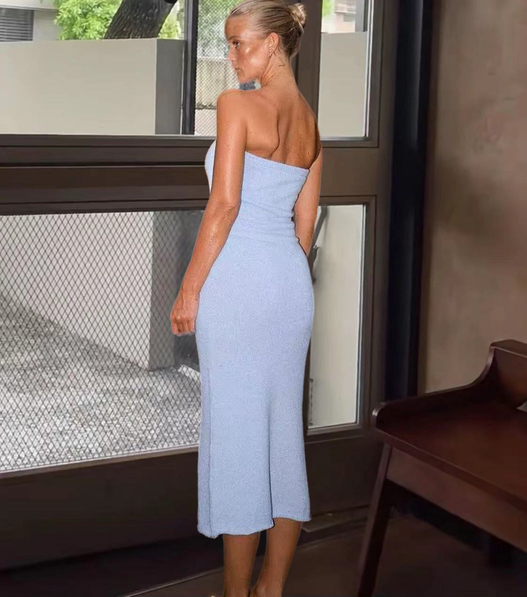 Damen Figurbetontes Wickelkleid mit tiefem Ausschnitt R&B