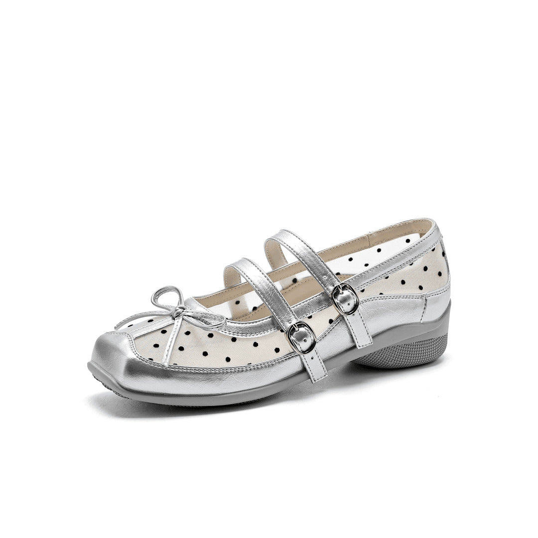 Damen Elegante und komfortable Ballerinas mit doppeltem Riemendesign R&B