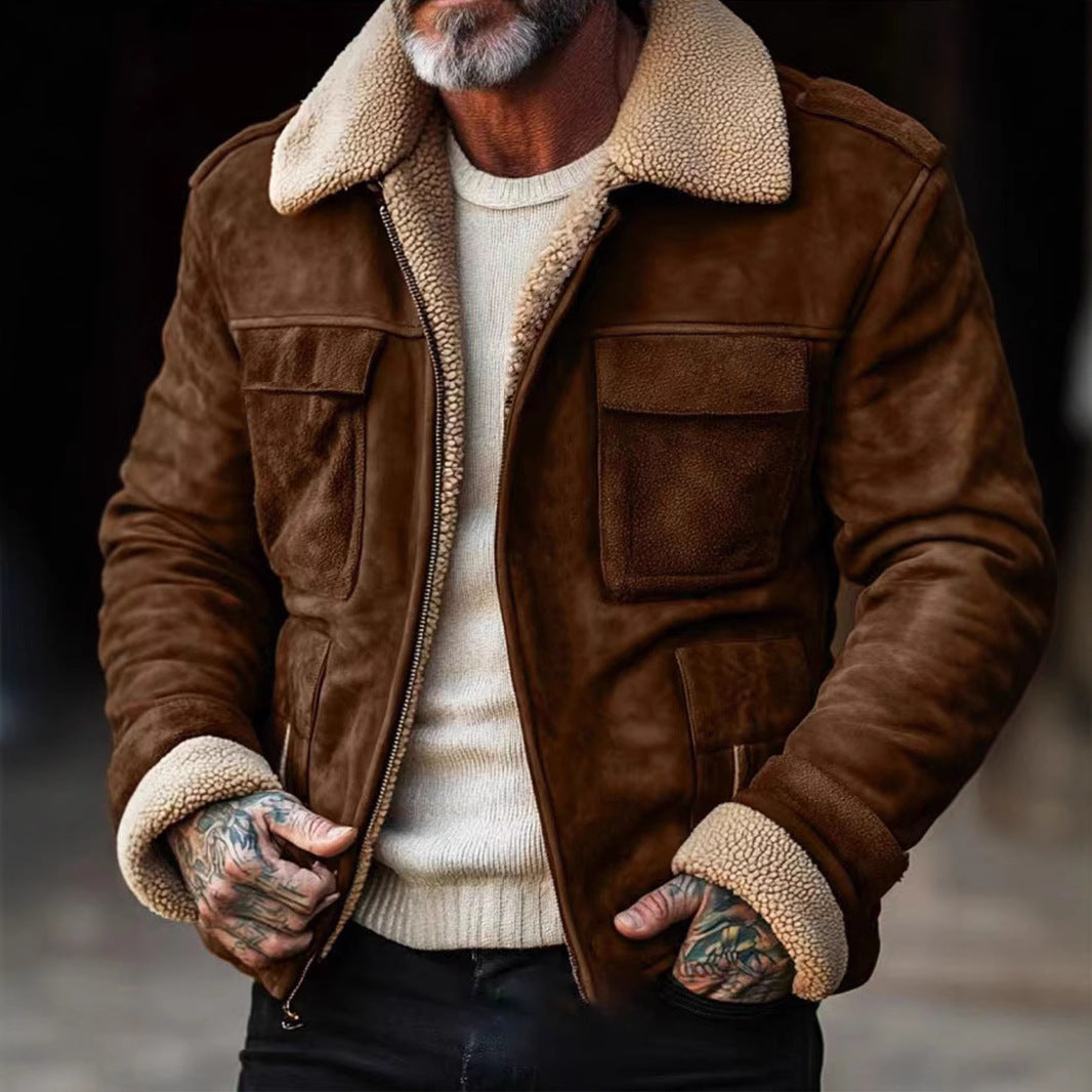 Herren Luxus Lammfell jacke R&B