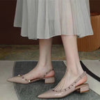 Damen Slingback-Pumps mit modischen Nieten R&B