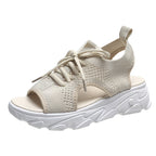 Damen Sneakersandale mit atmungsaktivem Strickoberteil und komfortabler Plattformsohle R&B