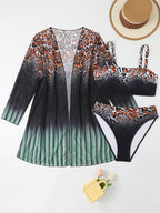 Damen Strandensemble mit Leopardmuster R&B