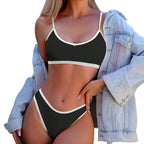 Damen Sportliches Bikini-Top mit kontrastierenden Akzenten