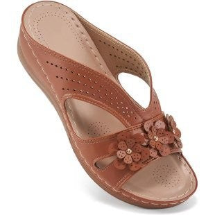 Damen Komfortable Clogs mit floralen Applikationen und atmungsaktiven Einsätzen R&B