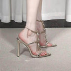 Damen Hochhackige Sandalen mit eleganten Kettenverzierungen R&B