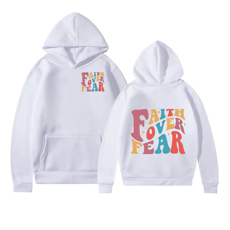 Damen Kapuzenpullover mit kreativem Schriftzug und weichem Innenfleece R&B