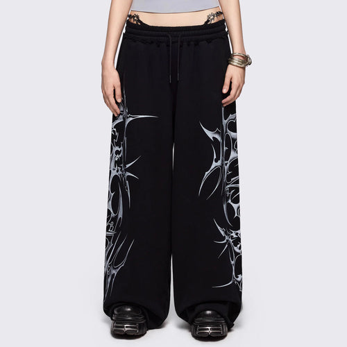 Damen Urbaner Baggy-Hosen mit Grafiken R&B