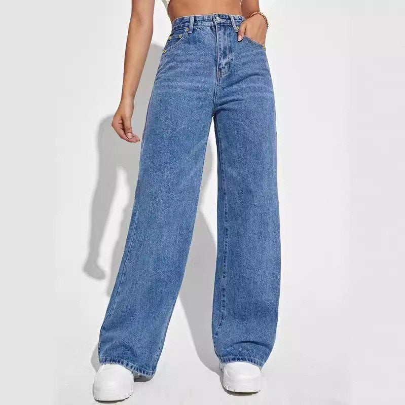 Damen Weite Denim-Hose mit lässigem Schnitt R&B