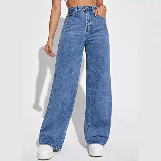 Damen Weite Denim-Hose mit lässigem Schnitt R&B