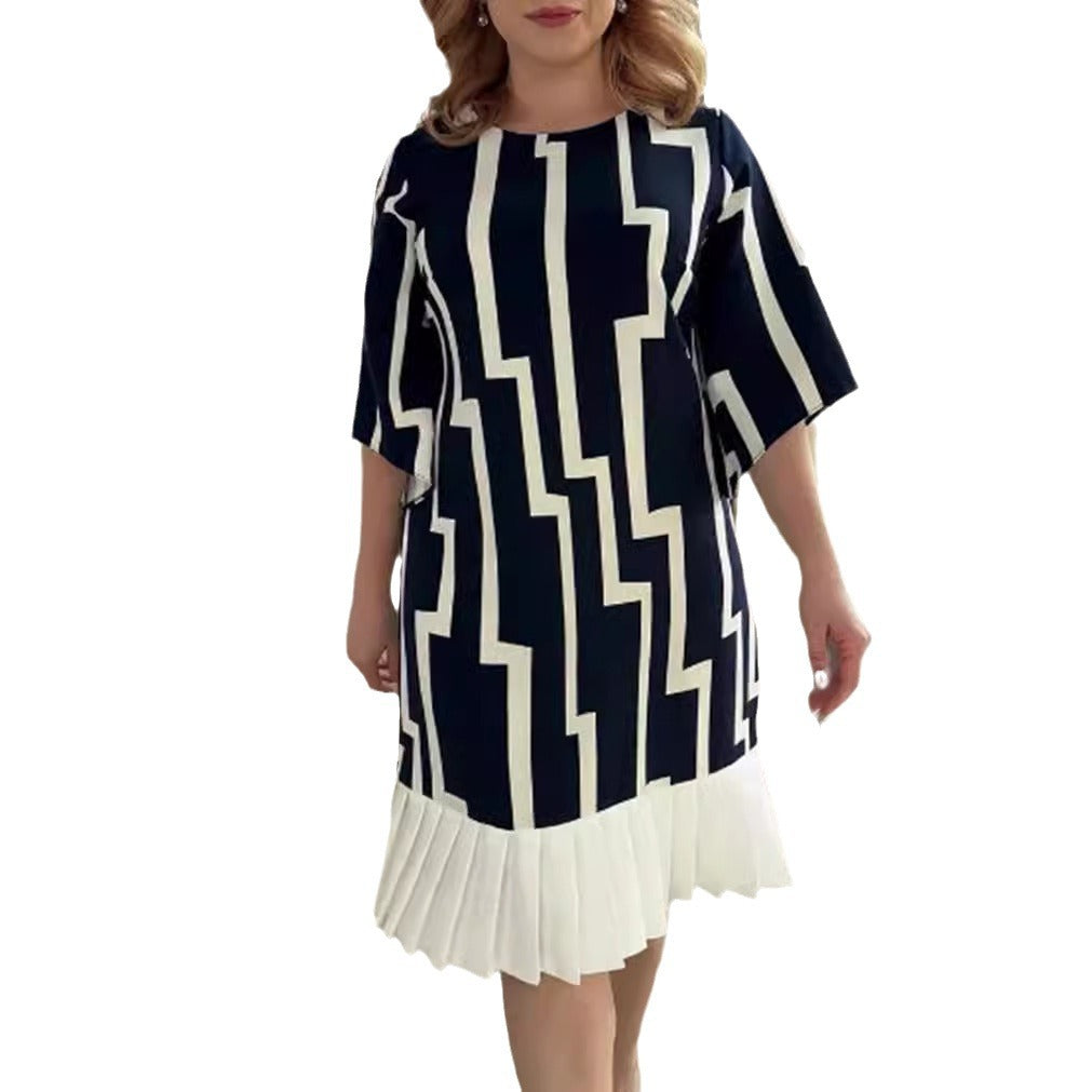 Damen Modisches Freizeitkleid mit Plisseefalten Heidi-Mode