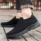 Damen Elastische Slip-On Sneakers mit atmungsaktiver Strickoberfläche und rutschfester Sohle R&B