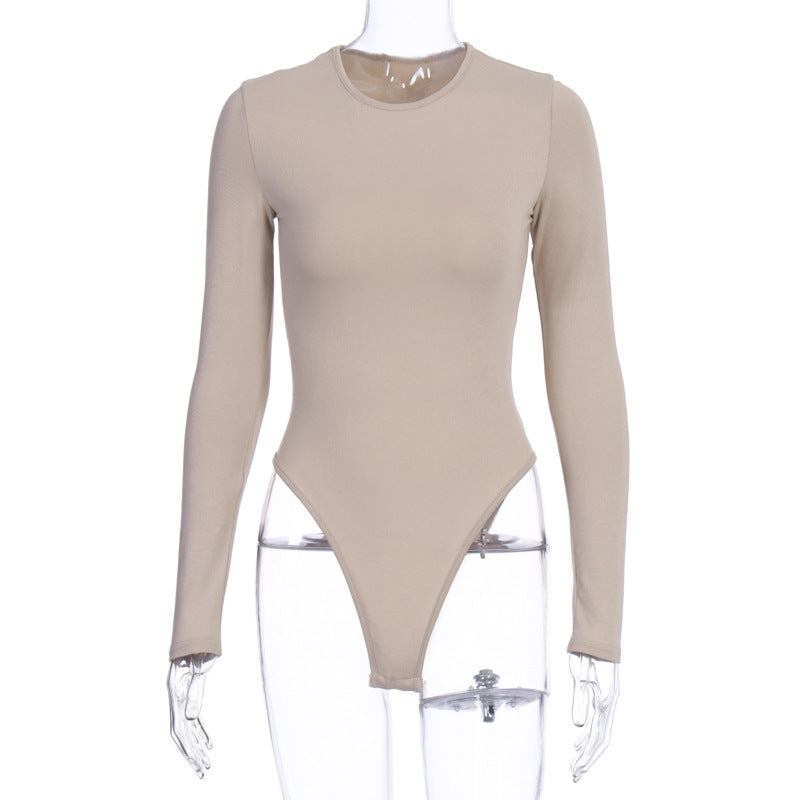 Damen Figurbetonter Langarm-Bodysuit R&B