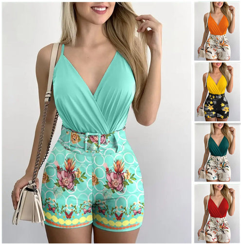 Damen Overall mit floralem Design und tailliertem Schnitt R&B