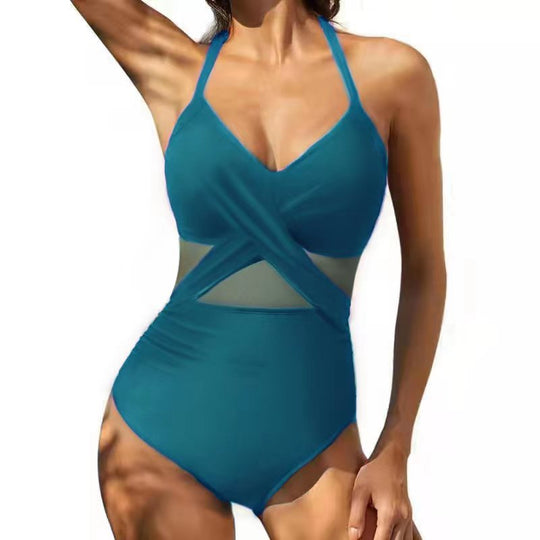 Damen Hochwertiger Einteiler Badeanzug mit trendigen Cut-Out-Details R&B