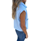 Damen Hemdblusenshirt mit einzigartigem Schnitt und praktischen Taschen