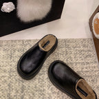 Damen gemütliche Fleece-Clogs mit rutschfester Sohle sowie weichem Kunstfell-Innenfutter R&B