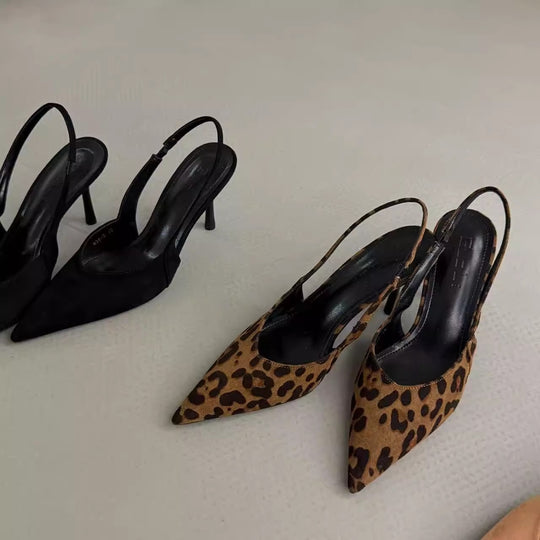 Damen Slingback-Pumps aus Wildleder mit eleganter Spitzform R&B