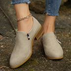 Damen Elegante Stiefeletten mit modischem Reißverschluss und komfortablem Blockabsatz R&B