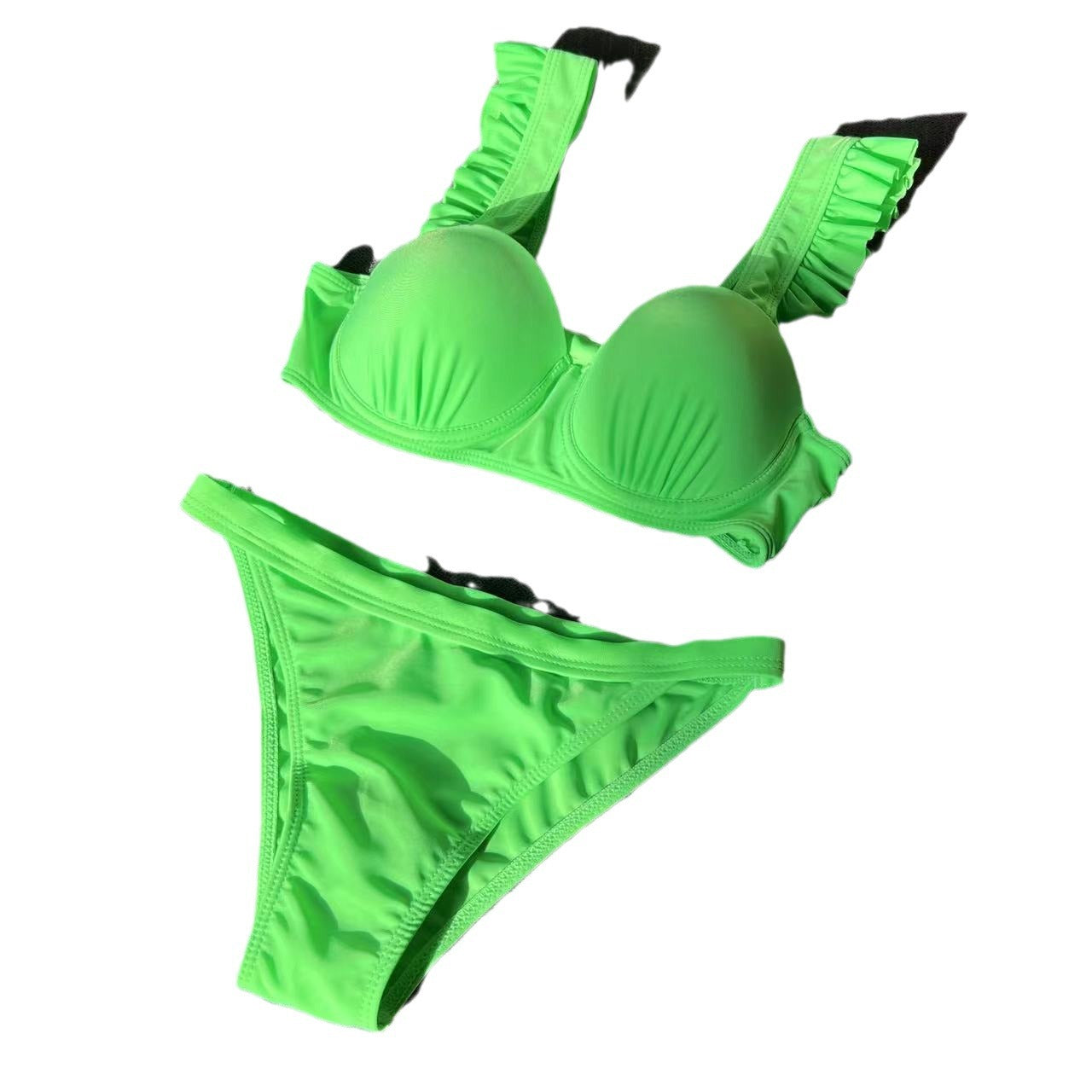 Damen Designer-Bikini mit Rüschen-Details und gepolstertem Oberteil R&B