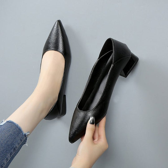 Damen elegante Ballerinas mit stabilem Blockabsatz R&B
