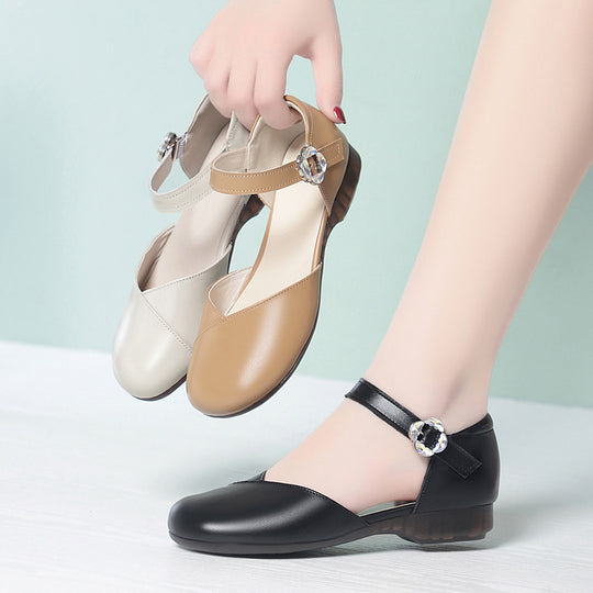 Damen Komfortable Riemchenballerinas mit modischer Schnalle R&B