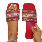 Damen Fancy Badeschuhe mit exquisite Perlenstickerei R&B