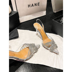 Damen elegante Mules mit verzweigten Riemen R&B