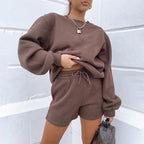 Damen Lässiges Sweater-Shorts-Set mit hohem Tragekomfort R&B