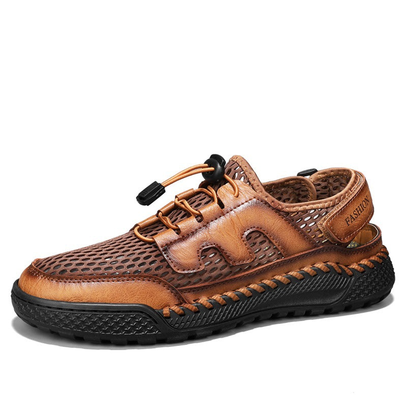 Damen Komfortable Mesh-Lederschuhe mit Schnellverschluss R&B