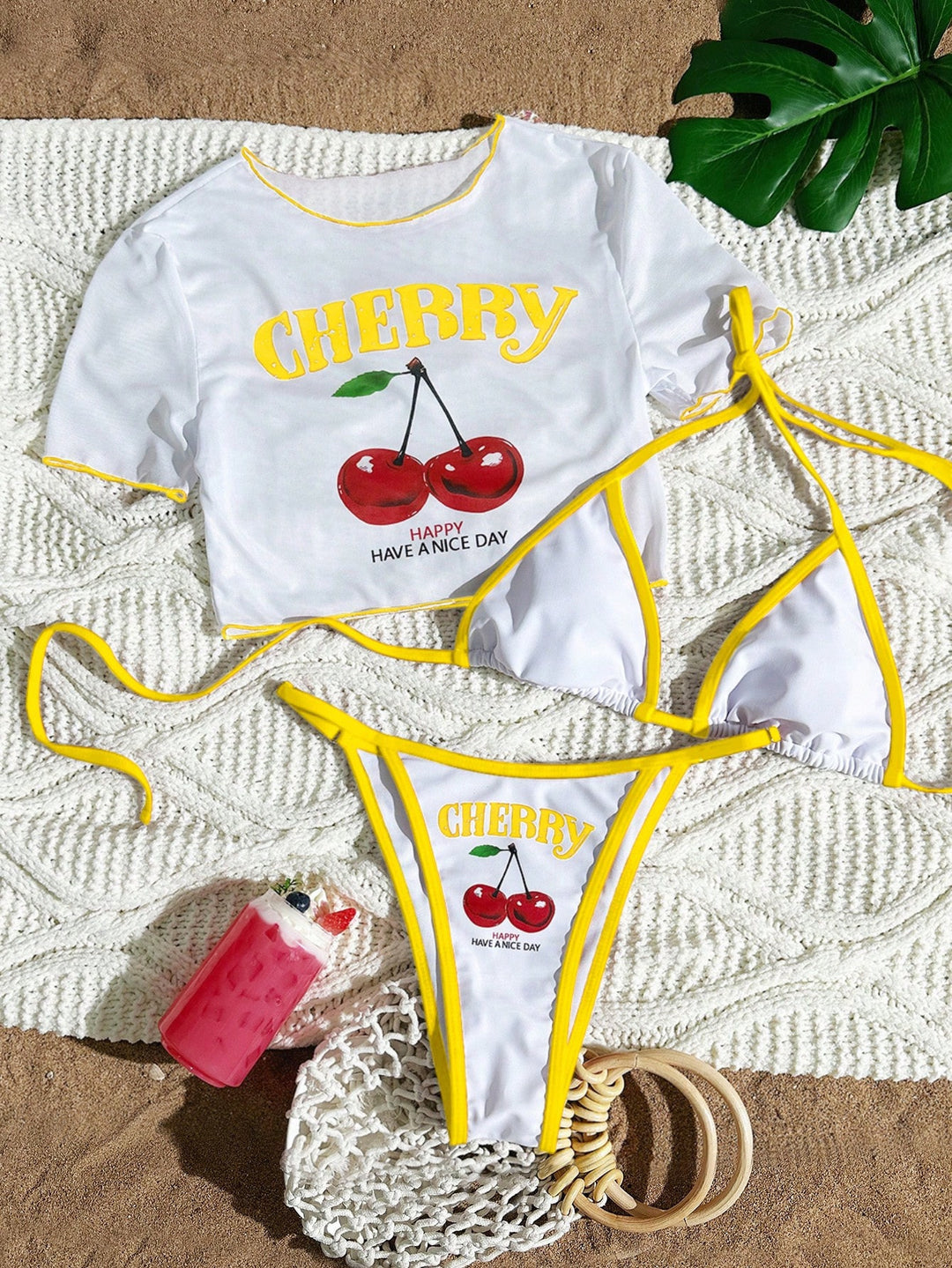 Damen Bikini-Set mit kreativem grafischen Design R&B