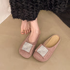 Damen Bequeme Hausschuhe mit funkelndem Schmuckdetail R&B