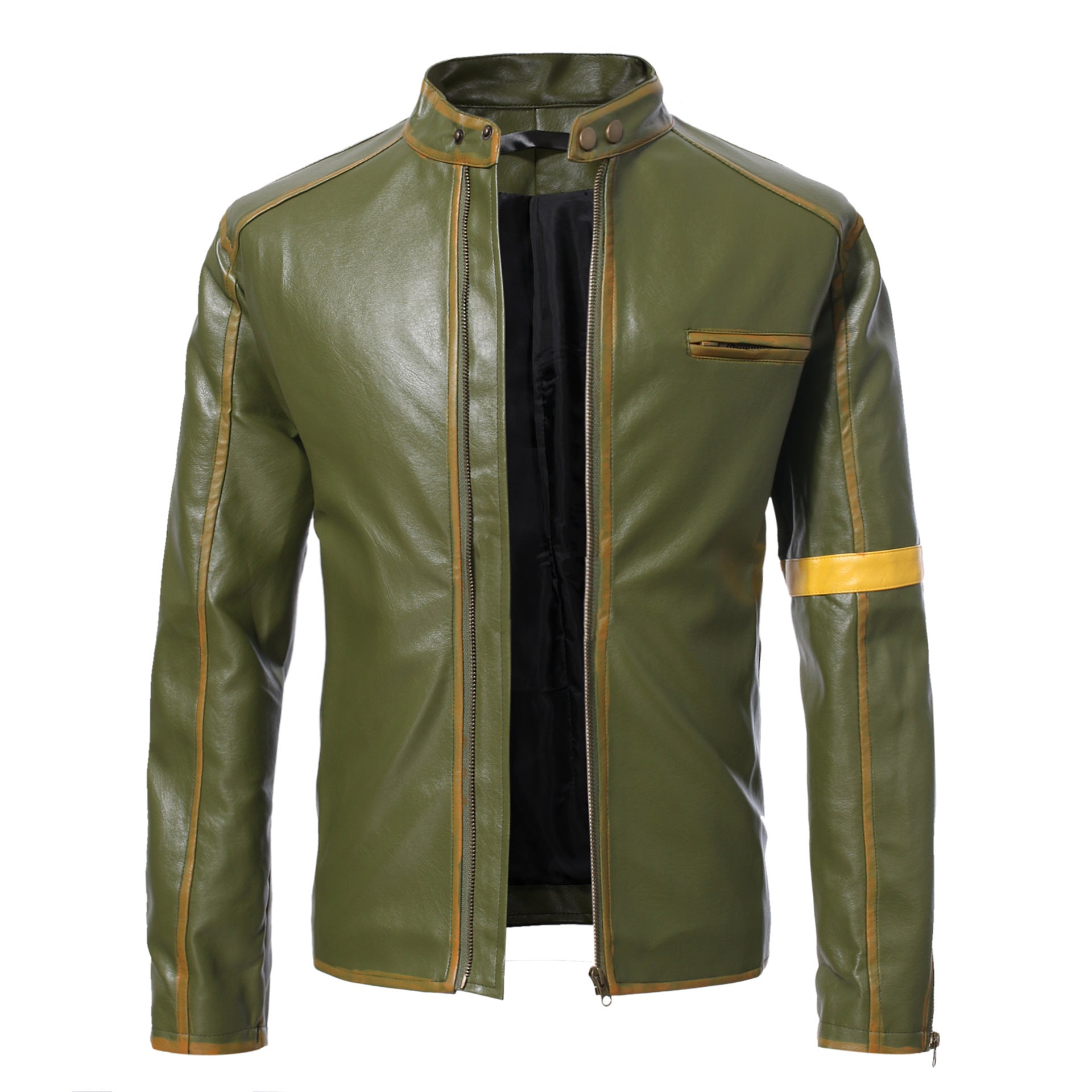 Herren Lederjacke mit Stehkragen