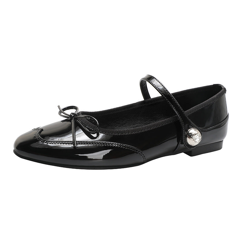 Damen elegante Ballerinas mit dekorativem Riemen und funkelndem Schmuckdetail