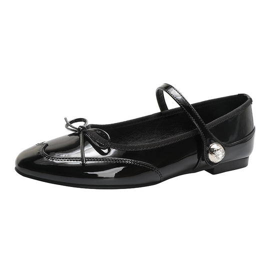 Damen elegante Ballerinas mit dekorativem Riemen und funkelndem Schmuckdetail R&B