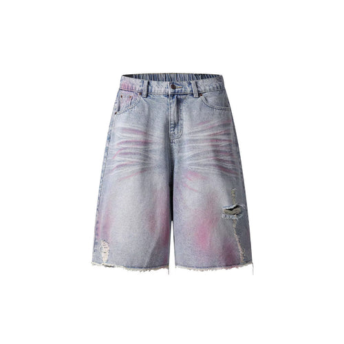 Damen Trendige Denim-Shorts mit einzigartigen Graffiti- und Destroyed-Details R&B