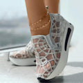Damen Atmungsaktive Slip-On Sneakers mit Glitzermuster