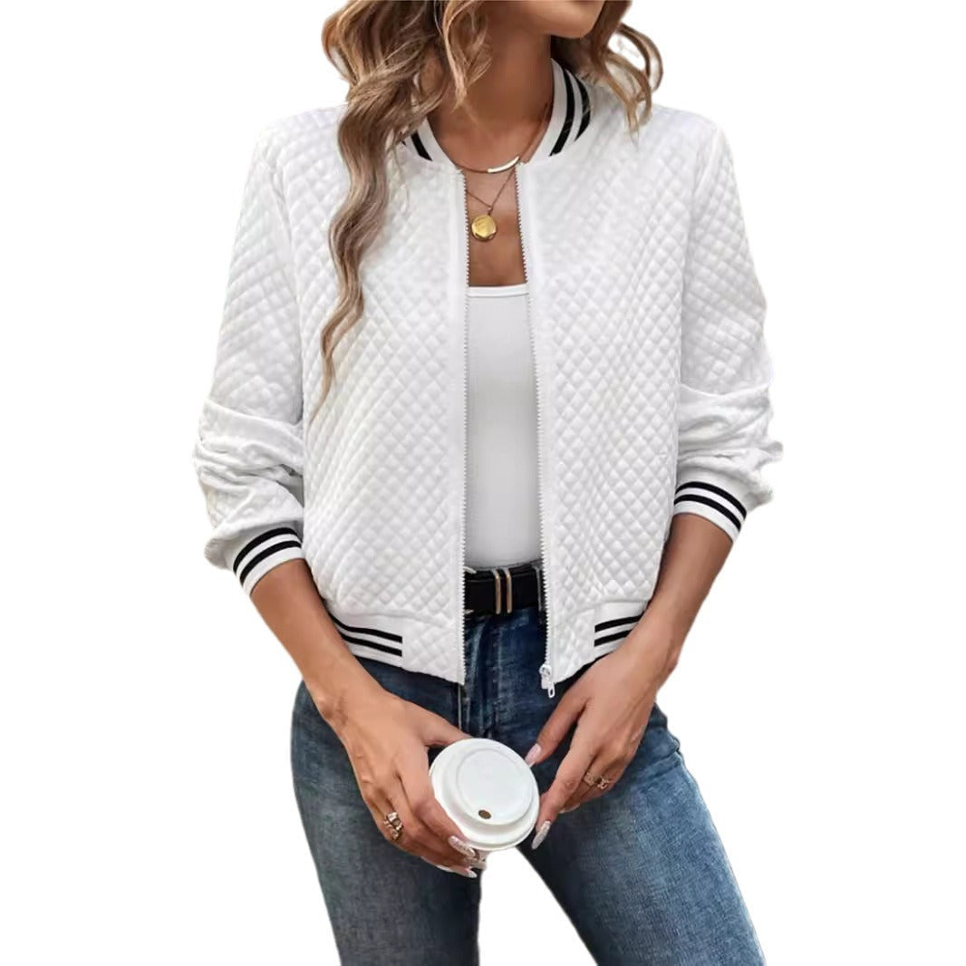 Damen leichte Steppjacke mit Sportstreifen R&B