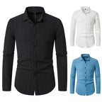 Herren Langarmhemd mit strukturiertem Design und moderner Passform