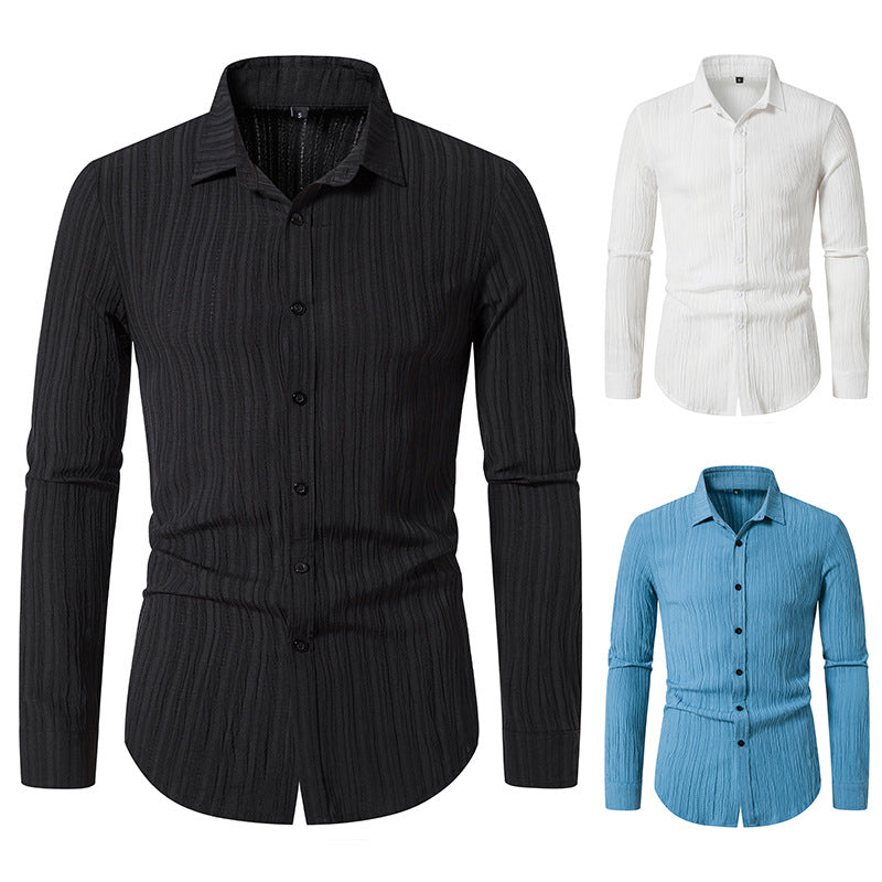 Herren Langarmhemd mit strukturiertem Design und moderner Passform