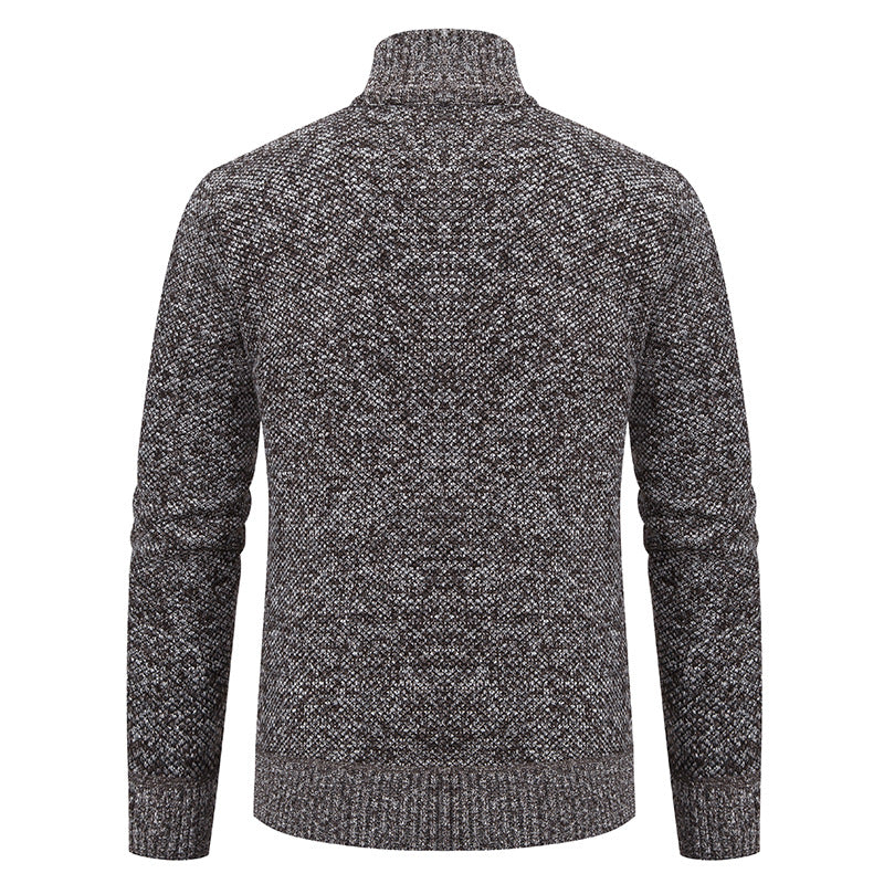 Herren Strickjacke mit modernem Zipper und strukturiertem Design