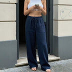 Damen Weite Leinenhose