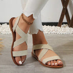 Damen Riemensandalen mit elastischem Kreuzriemen und bequemer Fußbettung R&B