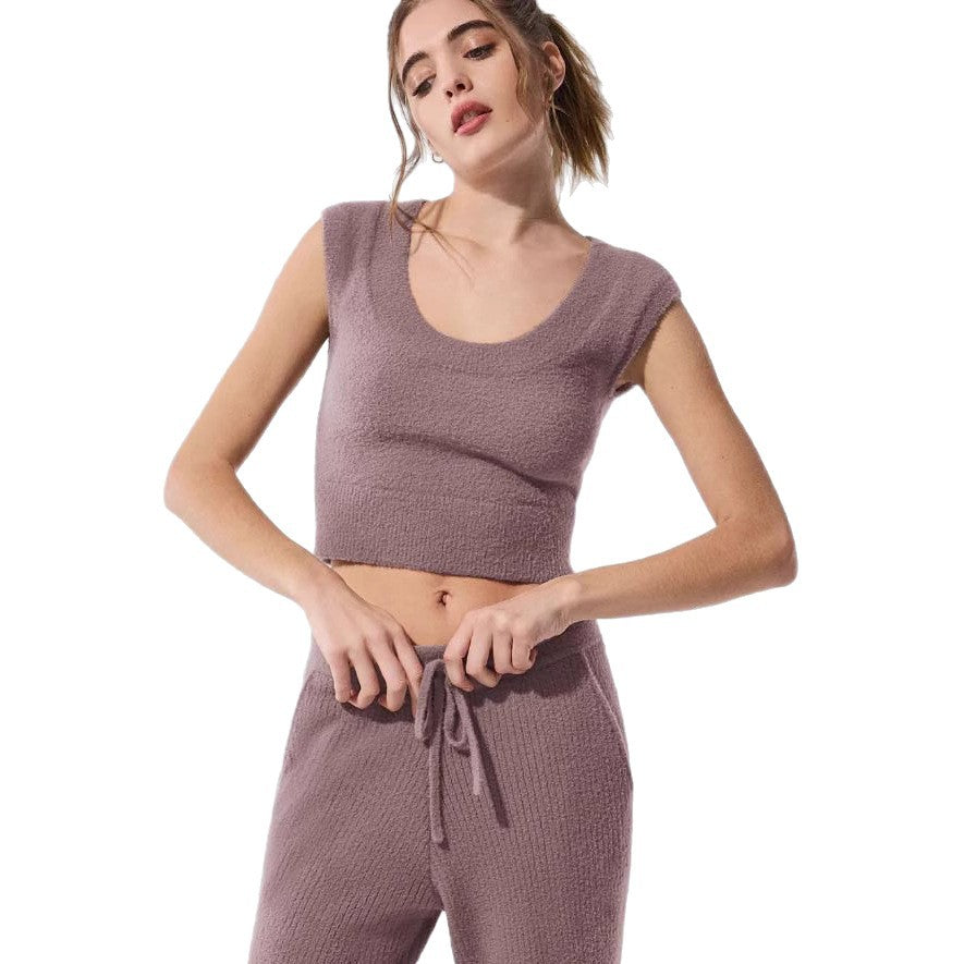 Damen ärmelloses Stricktop mit stylishen Details R&B