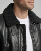 Herren Kunstlederjacke mit Kragen