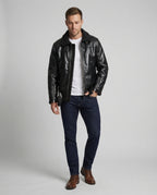 Herren Kunstlederjacke mit Kragen