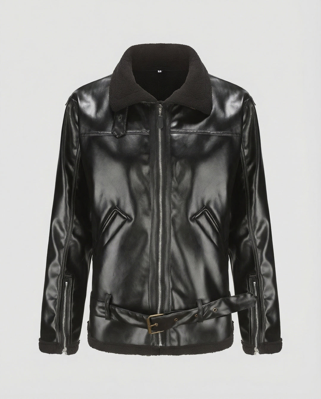 Herren Kunstlederjacke mit Kragen