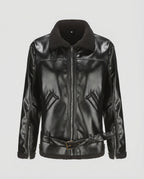 Herren Kunstlederjacke mit Kragen
