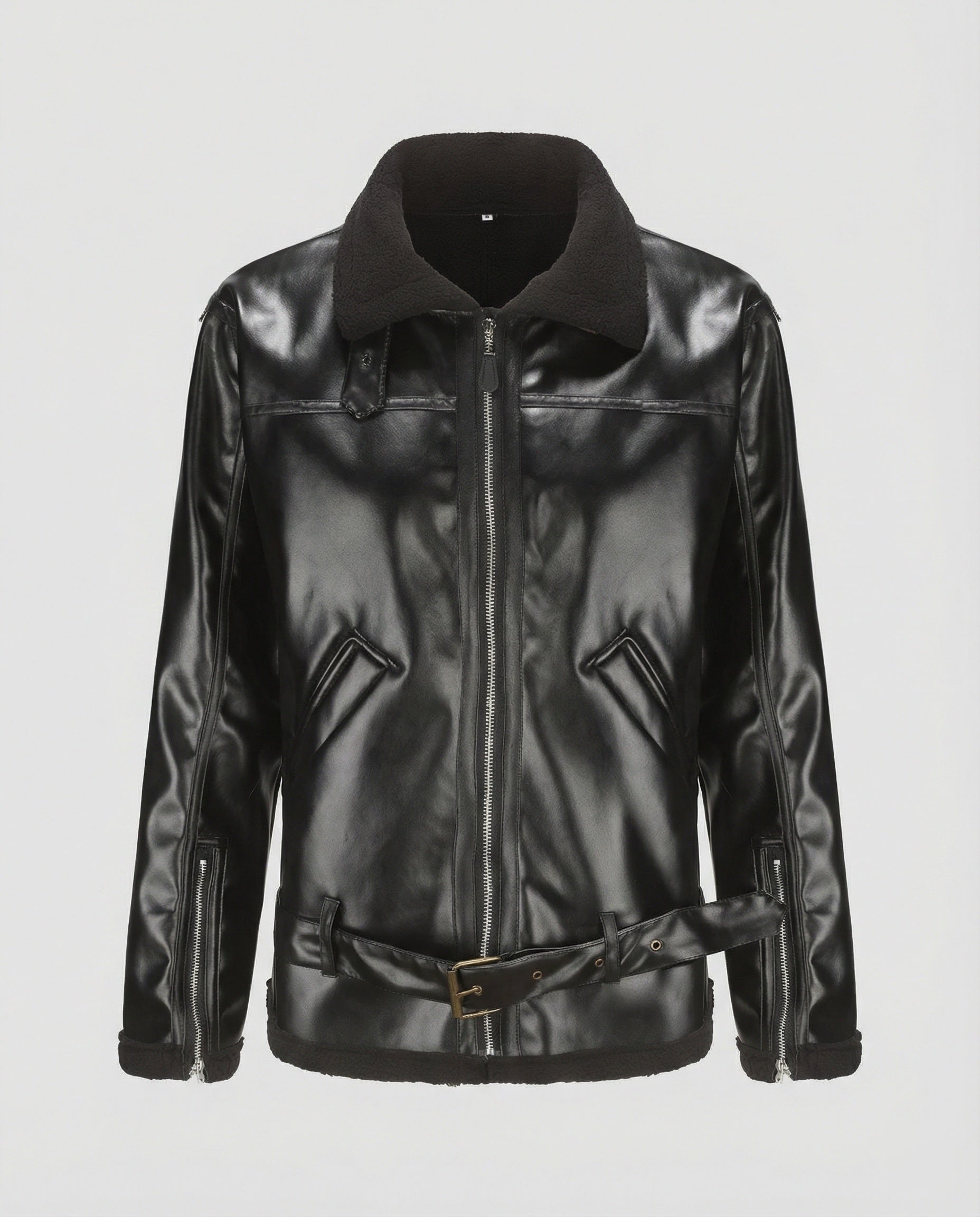 Herren Kunstlederjacke mit Kragen