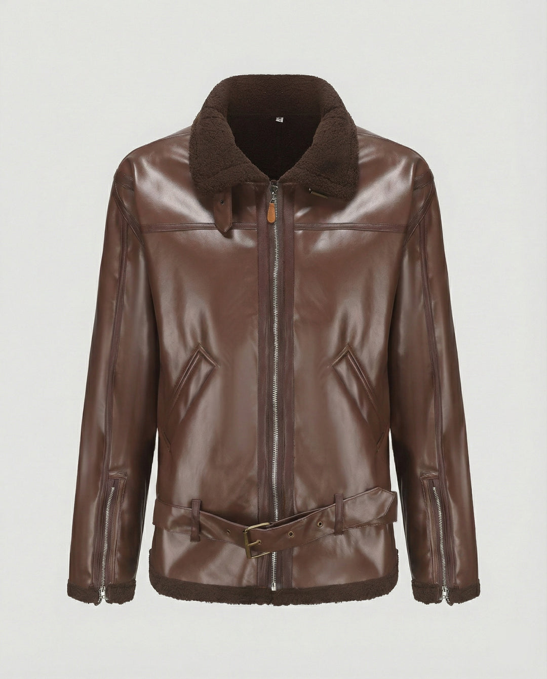 Herren Kunstlederjacke mit Kragen